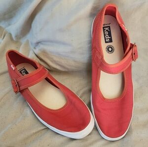 Keds red canvas Mary Jane sneakers
